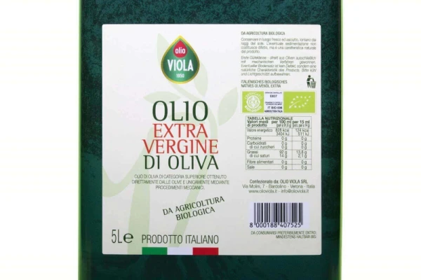 ORGANIC EXTRA VIRGIN OLIVE OIL - 5 L CAN