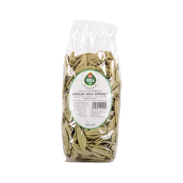 "OLIVE LEAF"SHAPED PASTA WITH SPINACH